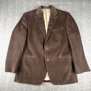 Chaps Corduroy Blazer Mens 42R Chocolate Brown 2 Button Paisley Lining Vented